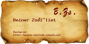 Beiner Zsüliet névjegykártya